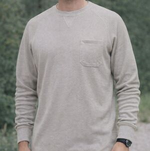 Redhead Men's XL Beige Waffle Knit Thermal Long Sleeve Shirt Cozy Cabin Core